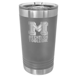 16 oz Stainless Steel Pint Grey