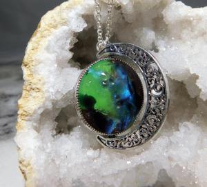 Northern Lights Moon Necklace