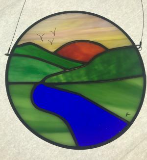 Stained Glass River Sunset