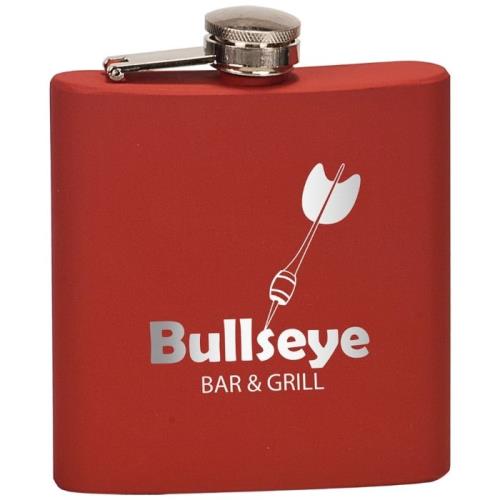 6 oz Stainless Steel Flask Matte Red
