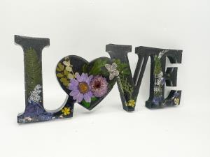 "LOVE" Word Decor -Purple Garden Galore