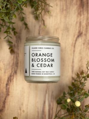Orange Blossom & Cedar 8oz Soy Candle