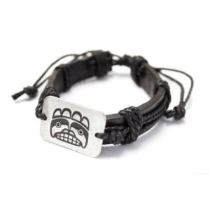 NNW Pewter & Leather Bracelet - Protection