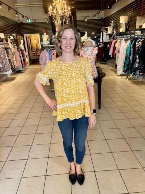 Yellow Tiered Blouse