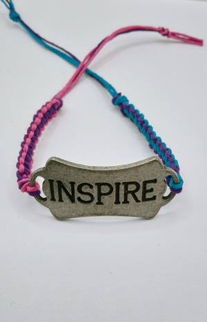 Hemp Bracelet that says Inspire