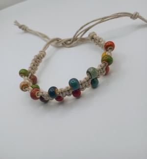 Hemp Bracelet With Ceramic Beads
