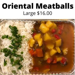 Frozen Oriental Meatballs (feeds 2)