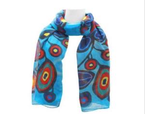 Norval Morisseau Flowers and Birds Artist Scarf