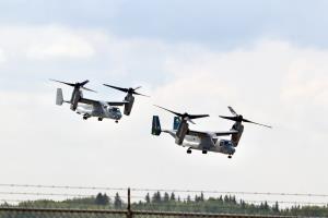 V-22 Osprey Dynamic Duo in Flight - Photographic Print - Matted