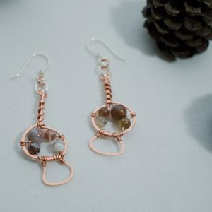 Magic Mushroom - Copper Earrings| Squishy