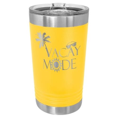 16 oz Stainless Steel Pint Yellow
