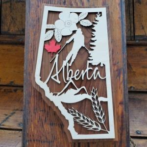 Alberta Plaque with Maple Leaf