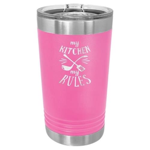 16 oz Stainless Steel Pint Pink