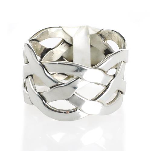 Sterling Silver Twisted Weave Ring - 13mm