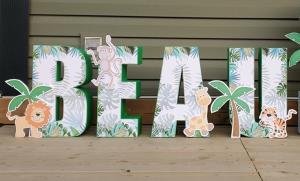 16" tall Letter Standee Party/Photoshoot Décor - Jungle/Safari Theme