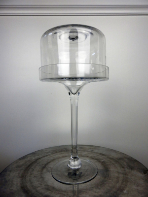Glass Pedestal Cupcake Stand with Dome