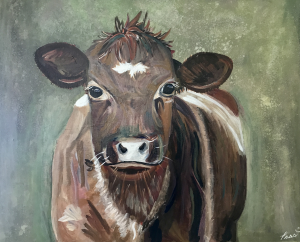 Shorthorn Cow Original Acrylic Painting