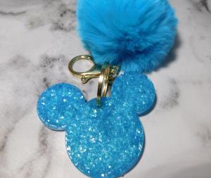 Druzy Mickey Mouse Key Chain - Blue /and or Custom Colour