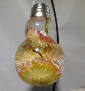 Floral Light Bulb - Straw Flowers