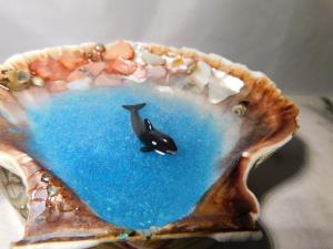 Scallop Shell Mini Ocean Resin Trinket /Ring Dish.