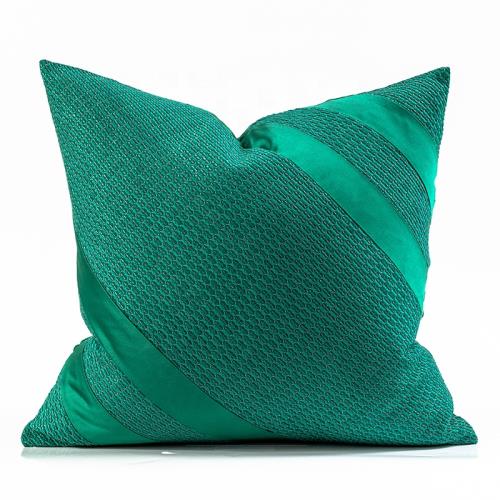 Green luxury Jacquard pillow cover// 20x20 inch decorative Pillow cover//Luxury Cushion Cover// Polyester Pillow Cover
