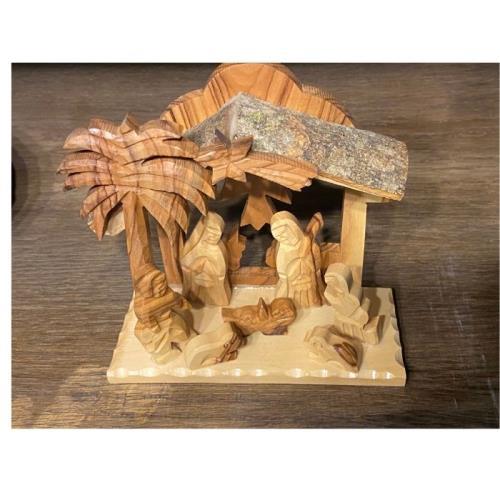 Olivewood Nativity Carved Display