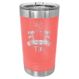 16 oz Stainless Steel Pint Coral